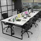 Escrivaninha Mesa Escritório 6 Lugares 360cm Industrial Branc