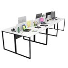 Escrivaninha Mesa Escritório 6 Lugares 360cm Industrial Branc