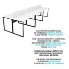 Escrivaninha Mesa Escritório 6 Lugares 360cm Industrial Branc