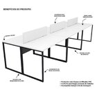 Escrivaninha Mesa Escritório 6 Lugares Industrial Branco