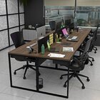 Escrivaninha Mesa Escritório 6 Lugares Nogal / Preto