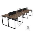 Escrivaninha Mesa Escritório 6 Lugares Nogal / Preto