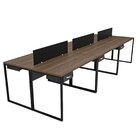 Escrivaninha Mesa Escritório 6 Lugares Nogal / Preto