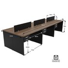 Escrivaninha Mesa Escritório 6 Lugares Nogal/preto