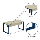 Escrivaninha Mesa Escritório 73,5cm X 150cm Castanheira/azul