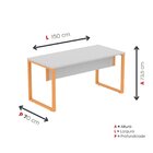 Escrivaninha Mesa Escritório 73,5cm X 150cm Cinza/laranja Pic
