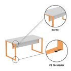 Escrivaninha Mesa Escritório 73,5cm X 150cm Cinza/laranja Pic