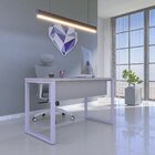 Escrivaninha Mesa Escritório 73,5cm X 150cm Cinza/lilas