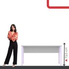 Escrivaninha Mesa Escritório 73,5cm X 150cm Cinza/lilas