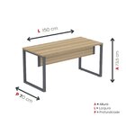 Escrivaninha Mesa Escritório 73,5cm X 150cm Noce Naturalle/gr