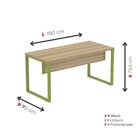 Escrivaninha Mesa Escritório 73,5cm X 150cm Noce Naturalle/ve