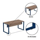 Escrivaninha Mesa Escritório 73,5cm X 150cm Walnut/azul Delrei