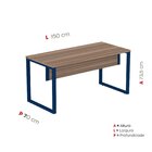 Escrivaninha Mesa Escritório 73,5cm X 150cm Walnut/azul Delrei