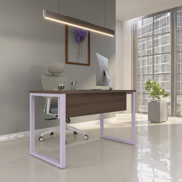 Escrivaninha Mesa Escritório 73,5cm X 150cm Walnut/lilas