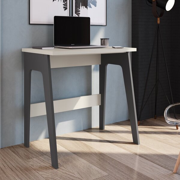 Escrivaninha Mesa Escritório 75cm Primazzia Grafite/off White