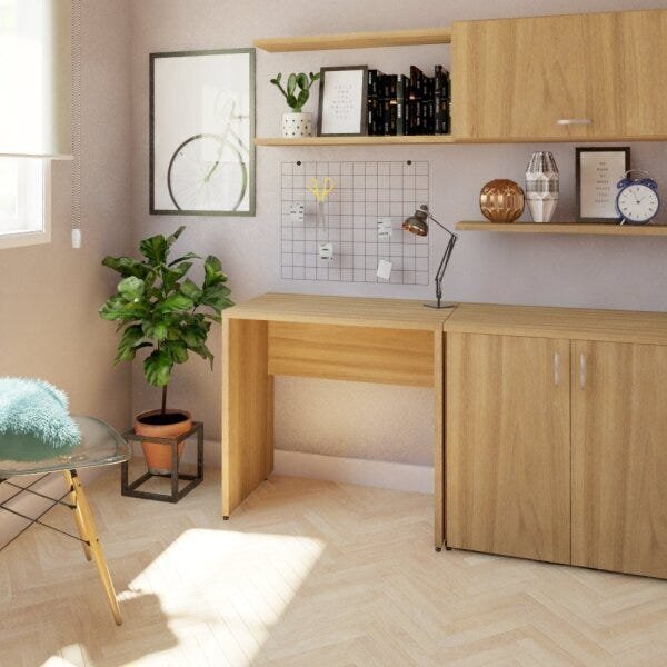 Escrivaninha Mesa Escritório 80cmx47cm 25mm Carvalho Mel