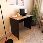 Escrivaninha Mesa Escritório 80cmx47cm 80cm Preto E Carvalho