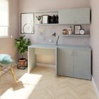 Escrivaninha Mesa Escritório 80cmx60cm 25mm Cinza Cristal