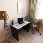 Escrivaninha Mesa Escritório 80cmx60cm 25mm Preto/cinza Crist