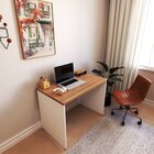 Escrivaninha Mesa Escritório 80cmx60cm 80cm Branco E Carvalho