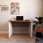 Escrivaninha Mesa Escritório 80cmx60cm 80cm Branco E Carvalho
