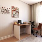 Escrivaninha Mesa Escritório 80cmx60cm 80cm Branco E Carvalho