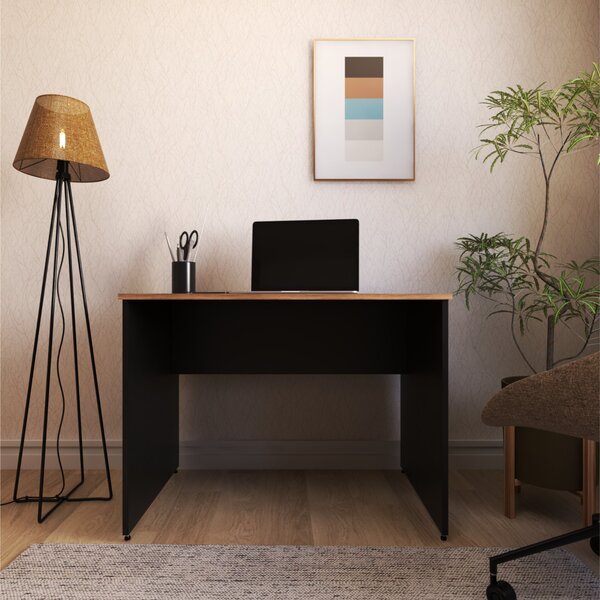 Escrivaninha Mesa Escritório 80cmx60cm 80cm Preto E Carvalho