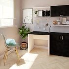 Escrivaninha Mesa Escritório 80cmx70cm 80cm Branca E Preto Br