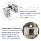 Escrivaninha Mesa Escritório 8502 9 Gavetas 152cm Branco Bran