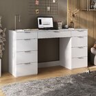 Escrivaninha Mesa Escritório 8502 9 Gavetas 152cm Branco Bran