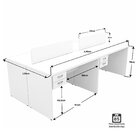 Escrivaninha Mesa Escritório 8 Gavetas 4 Lugares 240cm Branco