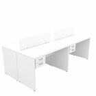Escrivaninha Mesa Escritório 8 Gavetas 4 Lugares 240cm Branco