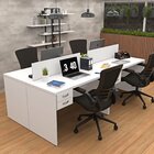 Escrivaninha Mesa Escritório 8 Gavetas 4 Lugares 240cm Branco