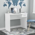 Escrivaninha Mesa Escritório 90cm 1 Gaveta Arapei Branco