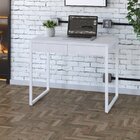 Escrivaninha Mesa Escritório 90cm 2 Gavetas Kuadra Branco/bra