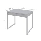 Escrivaninha Mesa Escritório 90cm 2 Gavetas Kuadra Branco/bra