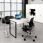 Escrivaninha Mesa Escritório 90cm 2 Gavetas Kuadra Branco Che