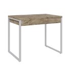 Escrivaninha Mesa Escritório 90cm 2 Gavetas Kuadra Carvalho/b