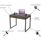 Escrivaninha Mesa Escritório 90cm 2 Gavetas Kuadra Carvalho D