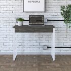 Escrivaninha Mesa Escritório 90cm 2 Gavetas Kuadra Carvalho D