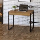 Escrivaninha Mesa Escritório 90cm 2 Gavetas Kuadra Lâmina Mel