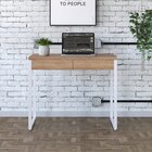 Escrivaninha Mesa Escritório 90cm 2 Gavetas Kuadra Lamina Mel