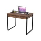 Escrivaninha Mesa Escritório 90cm 2 Gavetas Kuadra Nogal