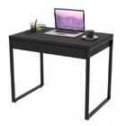 Escrivaninha Mesa Escritório 90cm 2 Gavetas Kuadra Preto Ônix