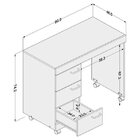 Escrivaninha Mesa Escritório 90cm 3 Gavetas Osaka Branca