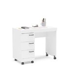 Escrivaninha Mesa Escritório 90cm 3 Gavetas Osaka Branca