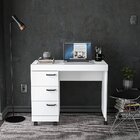 Escrivaninha Mesa Escritório 90cm 3 Gavetas Osaka Branca