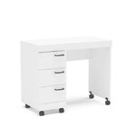 Escrivaninha Mesa Escritório 90cm 3 Gavetas Osaka Branca