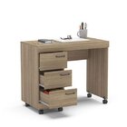 Escrivaninha Mesa Escritório 90cm 3 Gavetas Osaka Castanho