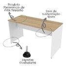 Escrivaninha Mesa Escritório 90cmx47cm 15mm Branca/carvalho M